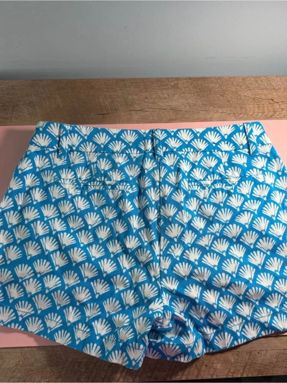 Blue and White Printed J Crew Shorts